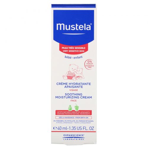 Mustela, Baby, Soothing Moisturizing Face Cream, 1.35 fl oz (40 ml)