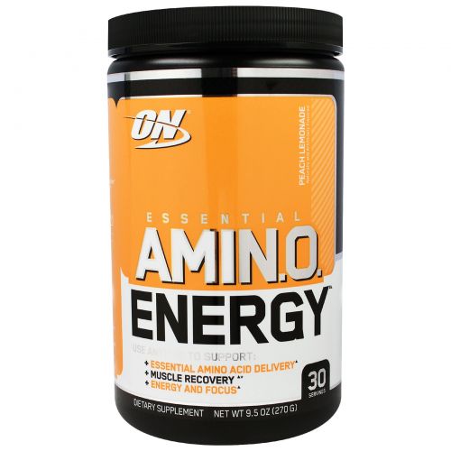 Optimum Nutrition, Энергия основных аминокислот, со вкусом персика и лимонада,  9.5 унции(270 г)