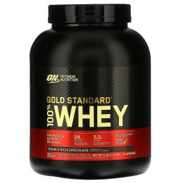 Optimum Nutrition, 100% сыворотка, золотой стандарт, двойной шоколад, 5 фунтов (2,27 кг)