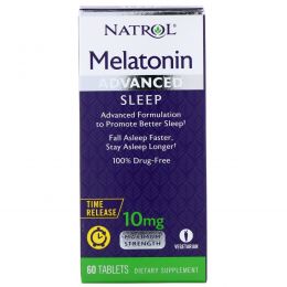 Natrol, Мелатонин для спокойного сна, максимальное действие, 10 мг, 60 таблеток