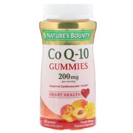 Nature's Bounty, Co Q10 Gummies, Peach Mango Flavor, 200 mg, 60 Gummies