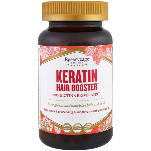 ReserveAge Nutrition, Кератиновый усилитель волос, 120 капсул