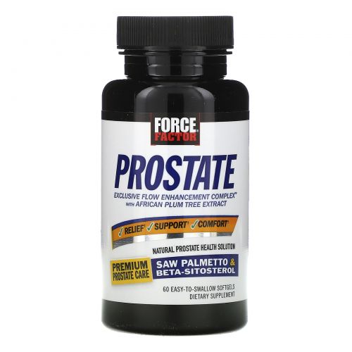 Force Factor, Prostate, натуральное средство для здоровья простаты, 60 удобных капсул