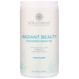 Solumeve, Radiant Beauty, порошковая смесь для напитков с экологически чистым коллагеном, пробиотиками и суперфруктами, цитрусовые, 454 г (16 унций)