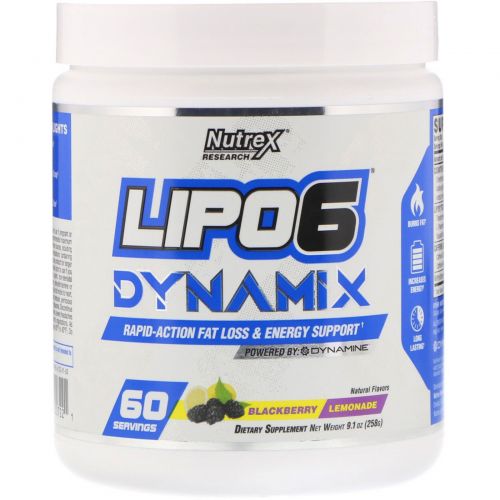 Nutrex Research, Lipo 6 Dynamix, Ежевичный лимонад, 9,1 унц. (258 г)