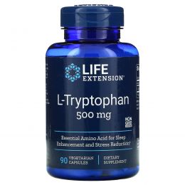 Life Extension, L-Tryptophan, 500 мг, 90 растительных капсул