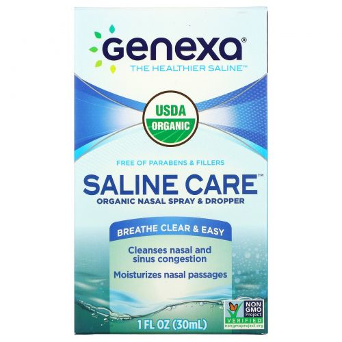 Genexa, Saline Care, Organic Nasal Spray,  0.5 fl oz (15 ml)