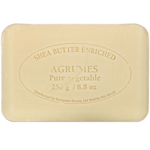 European Soaps, LLC, Пре-де-Прованс, мыло, агрумес (цитрусовое ассорти), 250 г (8,8 унции)