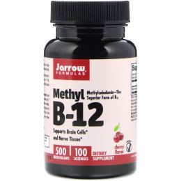 Jarrow Formulas, Метил B-12, со вкусом вишни, 500 мкг, 100 леденцов