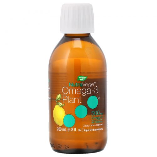 Ascenta, NutraVege, растительная Омега-3, со вкусом пикантного лимона, 500 мг, 200 мл