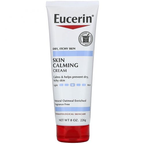 Eucerin, Skin Calming Creme, Dry, Itchy Skin, Fragrance Free, 8.0 oz (226 g)