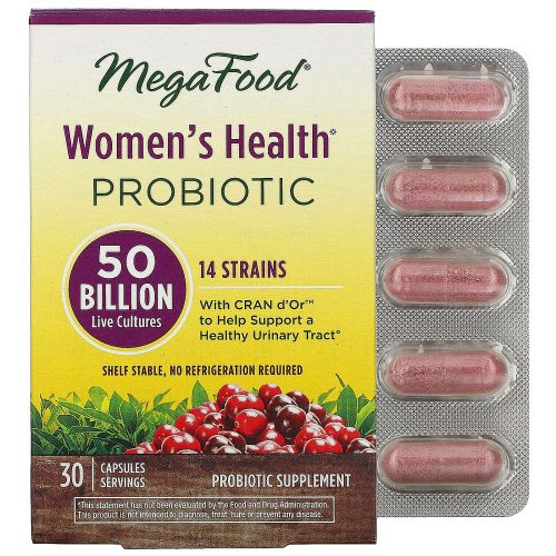 MegaFood, Probiotic Supplement, Women's Health, 30 Capsules