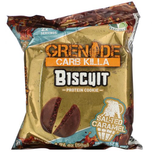 Grenade, Carb Killa, Biscuit, Salted Caramel, 12 Bars, 1.76 oz (50 g) Each