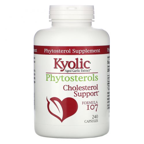 Wakunaga - Kyolic, Фитостерины выдержанного чесночного экстракта, формула поддержки холестерола 107, 240 капсул