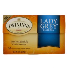 Twinings, Чай «Леди Грей», 20 чайных пакетиков, 1,41 унций (40 г)