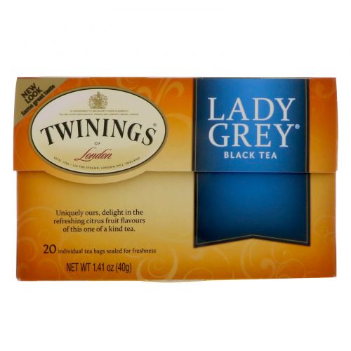 Twinings, Чай «Леди Грей», 20 чайных пакетиков, 1,41 унций (40 г)