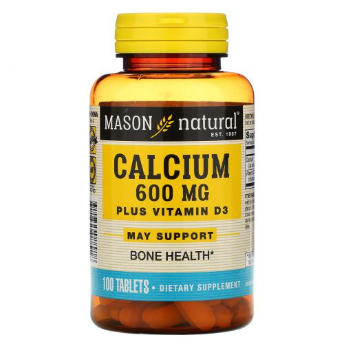 Mason Natural, Calcium 600 + D3 400 IU, 100 Tablets