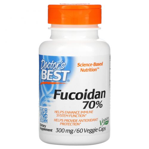 Doctor's Best, Фукоидан Best Fucoidan 70%, 60 вегетарианских капсул