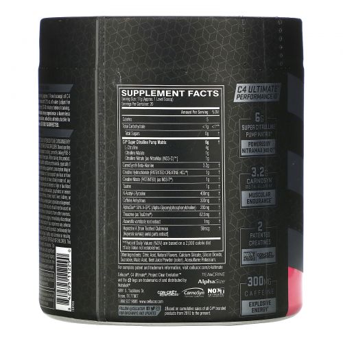 Cellucor, C4 Ultimate Pre-Workout Performance, Strawberry Watermelon, 11.99 oz (340 g)