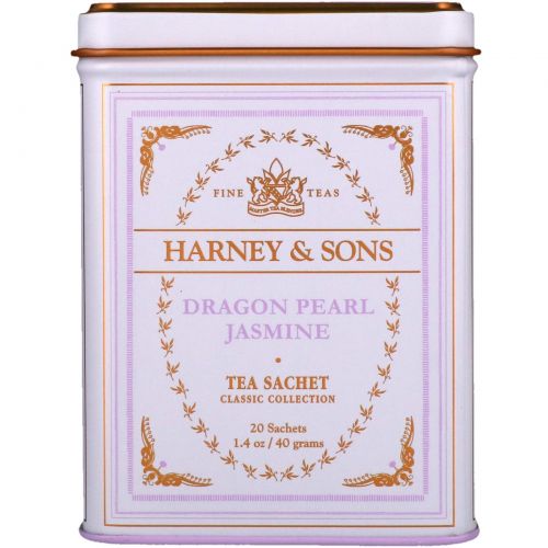 Harney & Sons, Чай с жасмином Dragon Pearl, 20 чайных саше, 1,4 унций (40 г)