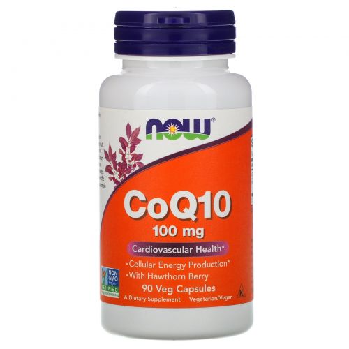 Now Foods, Коэнзим Q10, 100 мг, 90 растительных капсул