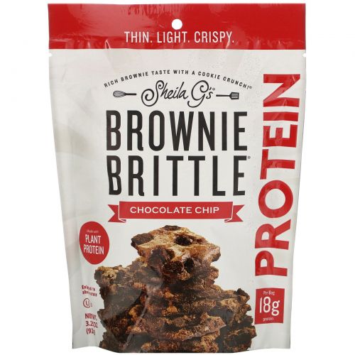 Sheila G's, Brownie Brittle, Protein,  Chocolate Chip, 3.25 oz (92 g)