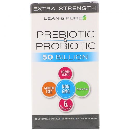 Lean & Pure, Prebiotic & Probiotic Complete, Extra Strength, 50 Billion, 30 Vegetarian capsules