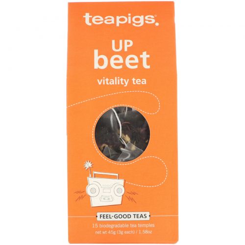 TeaPigs, Up Beet Vitality Tea, 15 Tea Temples, 1.58 oz (45 g)