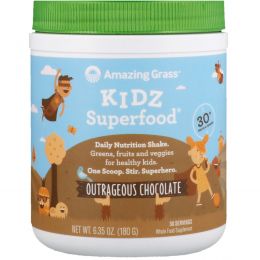 Amazing Grass, Kidz Superfood, неистовый вкус шоколада, 180 г
