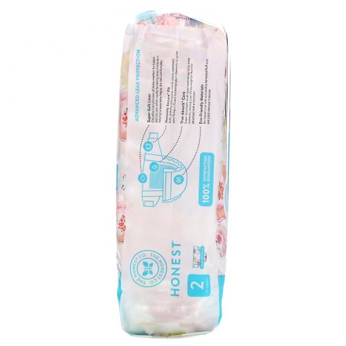 The Honest Company, Honest Diapers Size 2, 12-18 Pounds, Rose Blossom, 32 Diapers