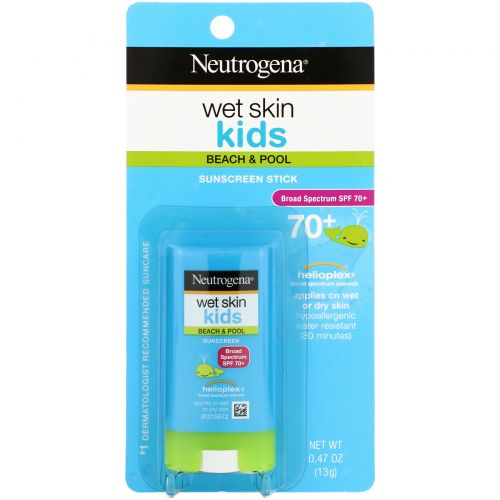 Neutrogena, Wet Skin Kids, твердое средство для загара, SPF 70+, 13 г