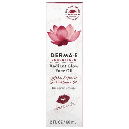 Derma E, SunKiss Alba, Radiant Glow Face Oil, Jojoba Argan & Seabuckthorn Oils , 2 fl oz (60 ml)