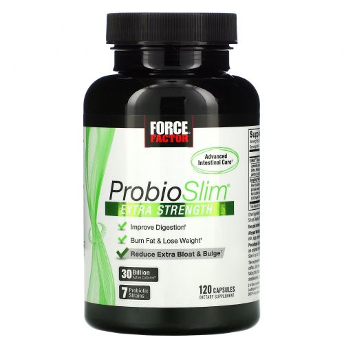 Force Factor, ProbioSlim, повышенной силы действия, 30 млрд КОЕ, 120 капсул