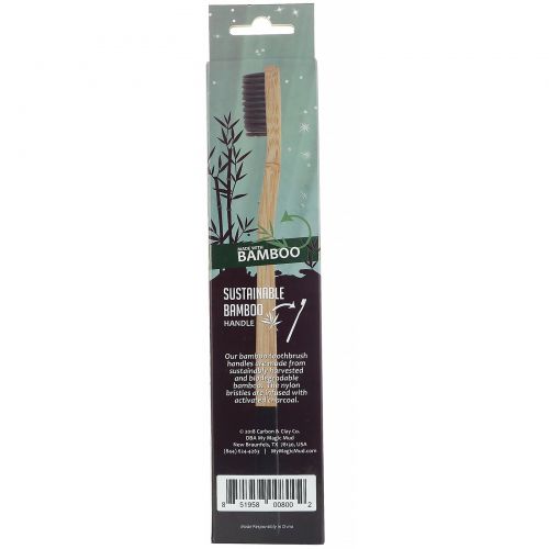 My Magic Mud, Bamboo Toothbrush, Activated Charcoal Infused Soft Bristles, 1 Toothbrush