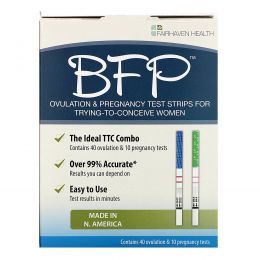Fairhaven Health, BFP, Ovulation & Pregnancy Test Strips For Trying-To-Conceive Women, 40 Ovulation & 10 Pregnancy Tests