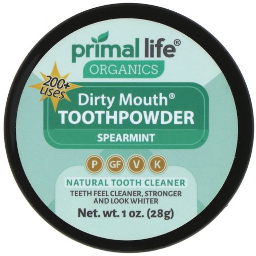 Primal Life Organics, Зубной порошок для грязного рта, сладкая мята, 1 унция (28 г)