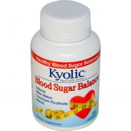 Wakunaga - Kyolic, Экстрактвыдержанного чеснока для нормализации баланса сахара в крови,100 капсул