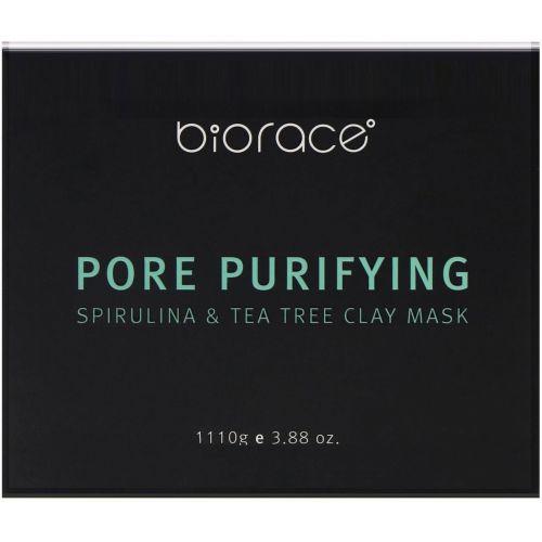 Biorace, Pore Purifying, глиняная маска со спирулиной и зеленым чаем, 110 г