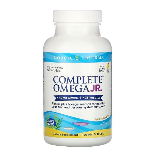 Nordic Naturals, Комплексные витамины Omega со вкусом лимона для детей и подростков, 500 мг, 180 жевательных гелевых капсул