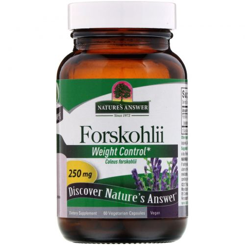 Nature's Answer, Forskohlii, 250 мг, 60 шт., вегетарианские капсулы