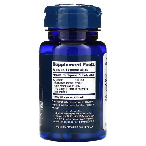 Life Extension, Ингибитор 5-Lox, с ApresFlex, 100 мг, 60 растительных капсул