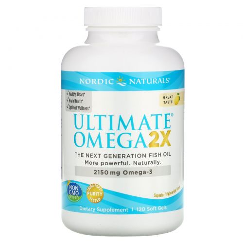 Nordic Naturals, Ultimate Omega 2X, 2150 мг, 120 капсул