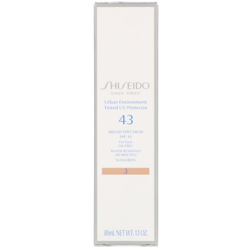 Shiseido, Urban Environment, Tinted UV Protector For Face, SPF 43, #3, 1.1 oz (30 ml)