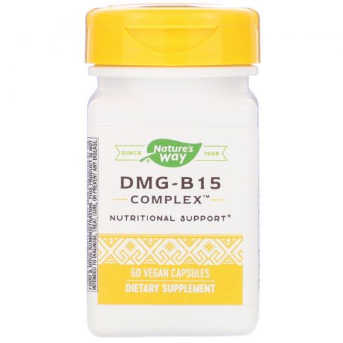 Nature's Way, DMG-B15+, энергия, 60 капсул на растительной основе