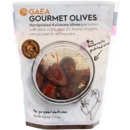 Gaea, Gourmet Olives, Marinated Pitted Kalamata Olives, 4.2 oz (120 g)