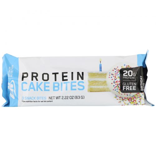 Optimum Nutrition, Protein Cake Bites, Birthday Cake, 9 Bars, 2.22 oz (63 g) Each