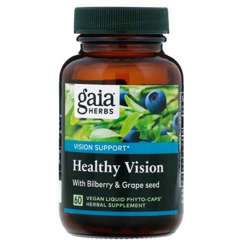 Gaia Herbs, Улучшение зрения 60 вегетарианских жидких фито-капсул