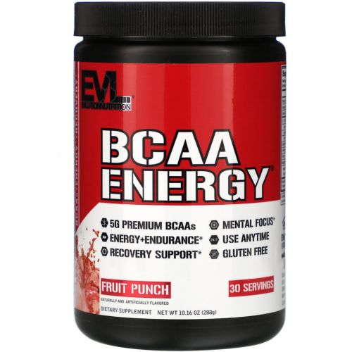 EVLution Nutrition, BCAA Energy, фруктовый пунш, 10,2 унц. (288 г)