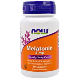 Now Foods, Мелатонин, 3 мг, 60 капсул