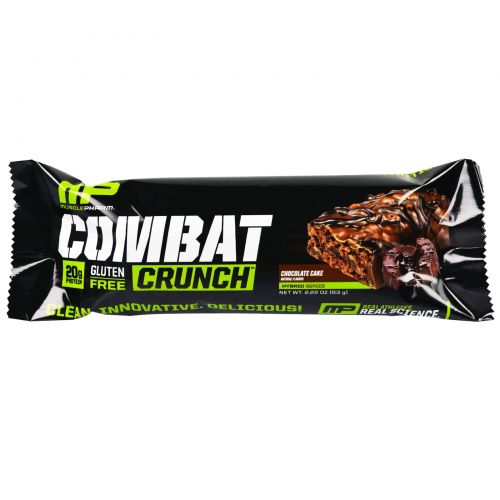 Muscle Pharm, Гибридные серии, Combat Crunch, Шоколадный торт, 12 баров, 2,22 унции (63 г) Каждый